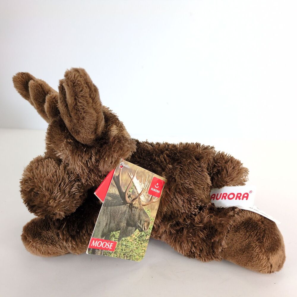 NWT Aurora Maxamoose Brown Moose 8" Stuffed Animal‎ Plush 2014 Mini Flopsie - Picture 2 of 8